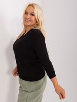Hurtownia Czarna bawełniana bluzka plus size basic