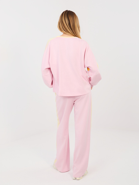 Pastelowy różowy komplet z bluzą oversize RUE PARIS