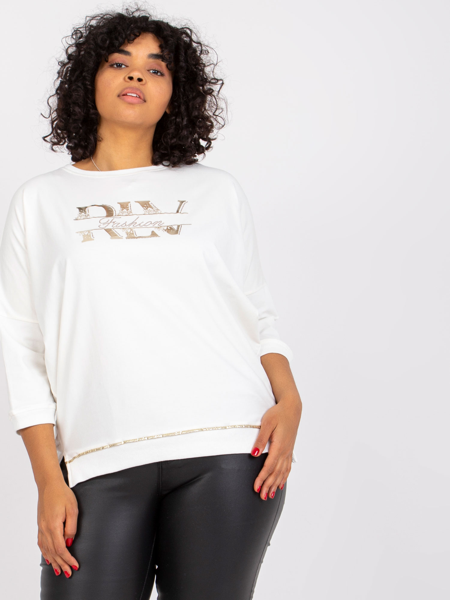 Ecru blouse plus size cotton Cordelia 