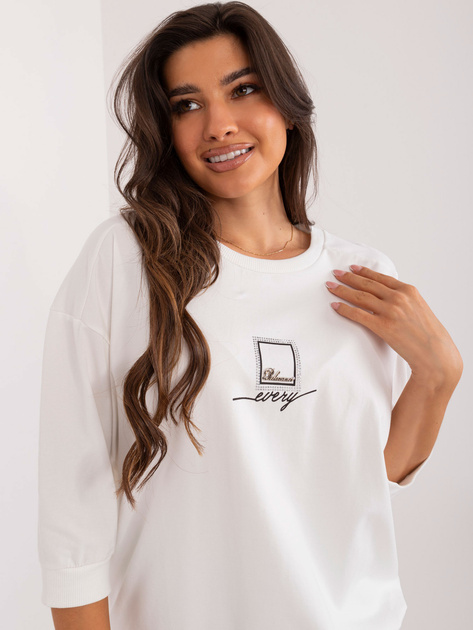 Hurtownia online Ecru casualowa bluzka z nadrukiem