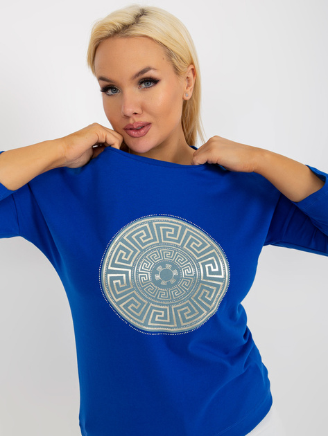 Hurt Ciemnoniebieska bluzka plus size ze ściągaczem