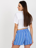 Hurt Niebieskie lekkie szorty casualowe w paski FRESH MADE