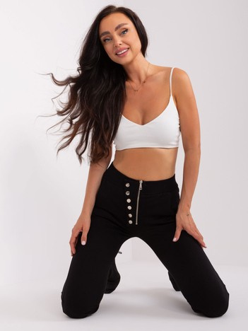 Hurt Czarne damskie spodnie dresowe z zamkiem