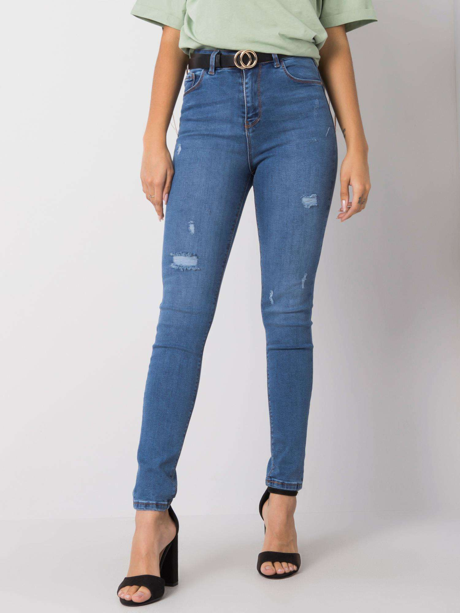 Blue jeans with abrasions Alyssa RUE PARIS