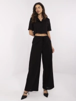 Czarne szerokie spodnie damskie na lato