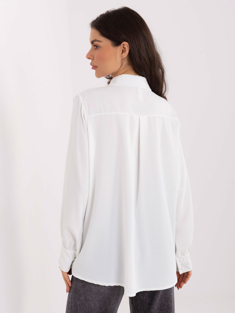 Ecru damska koszula z ozdobnymi guzikami