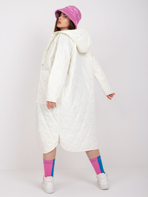 Ecru długa kurtka z pikowaniem Maule RUE PARIS