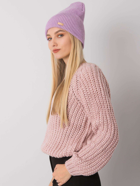 Jasnofioletowa dzianinowa czapka beanie RUE PARIS
