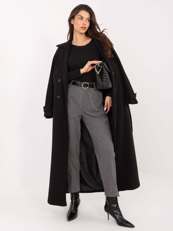 Ciemnoszare eleganckie spodnie z nogawką 7/8 RUE PARIS