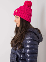 Różowa czapka zimowa z pomponem