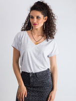 Jasnoszary melanżowy t-shirt Emory