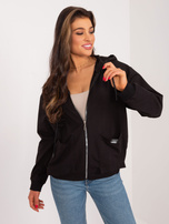 Hurt Czarna rozpinana bluza damska z bawełny