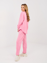 Różowy damski komplet z bluzą oversize RUE PARIS 