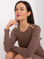 Hurt Brązowa sukienka w prążek BASIC FEEL GOOD