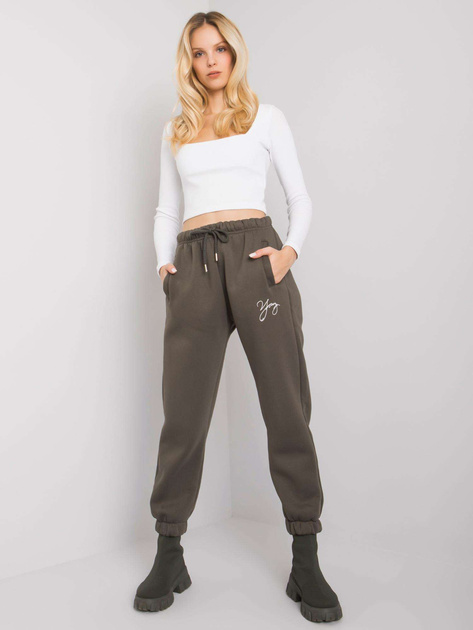 Khaki spodnie dresowe z napisem Lily