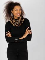 Hurtownia Czarno-camelowy damski komin we wzory