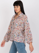 Beżowa zwiewna bluzka z kwiatowym nadrukiem ZULUNA