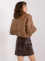 Hurt Camelowa krótka kurtka zimowa z ekoskóry 