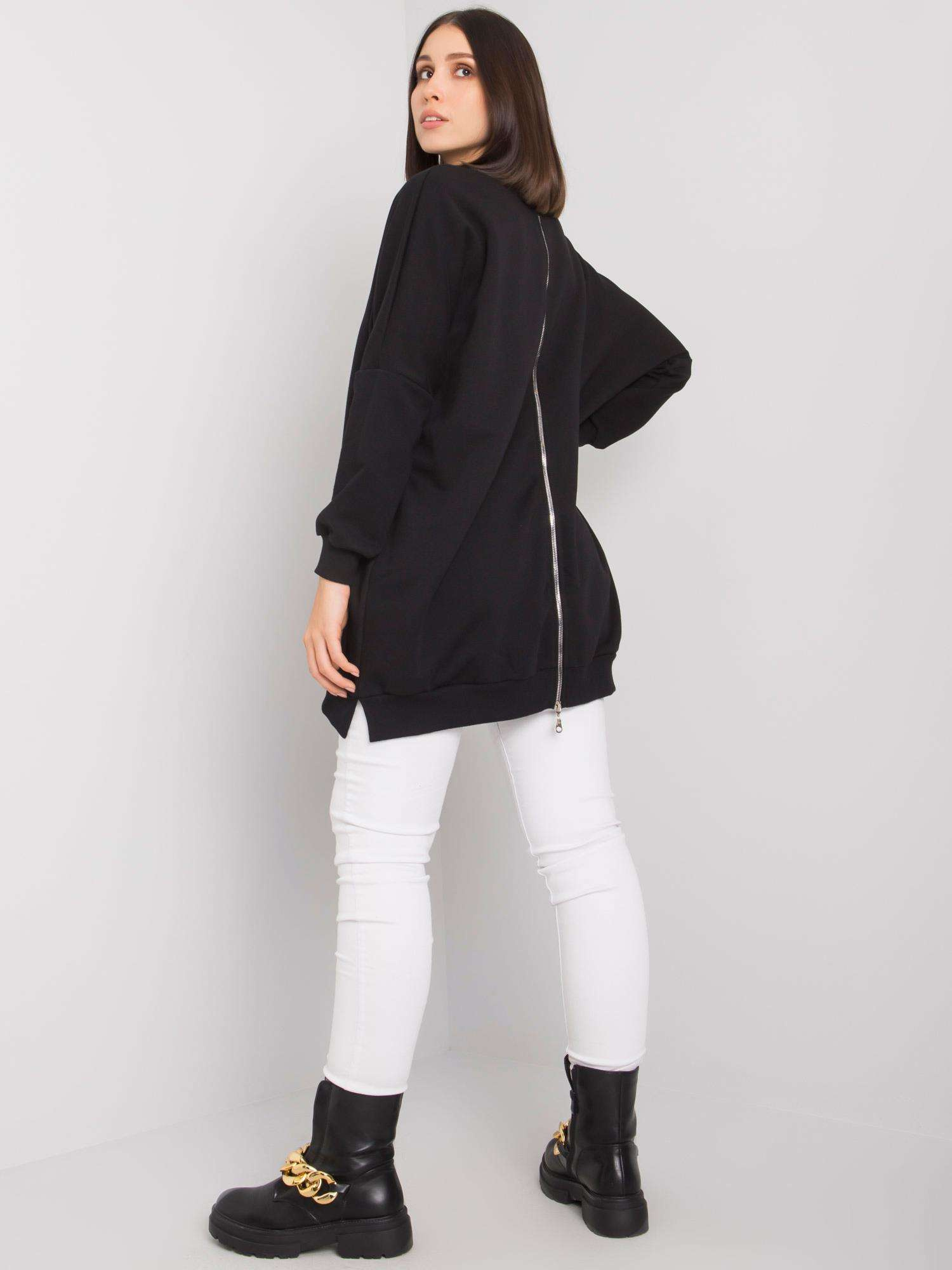 Raella black plus size cotton tunic