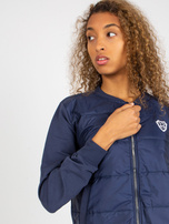 Hurt Granatowa pikowana bluza bomberka z kieszeniami RUE PARIS