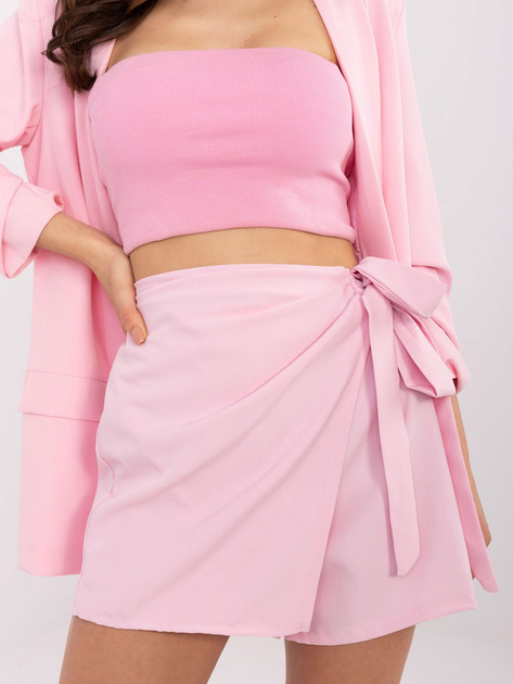 Hurt Jasnoróżowe spódnico-spodenki z zakładką