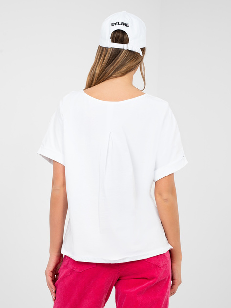 Biała damska bluzka basic z krótkim rękawem RUE PARIS