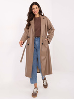 Jasnobrązowy damski sweter z domieszką alpaki