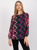 Green/Purple Virginia Casual Blouse
