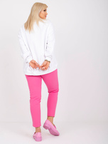 Biała dresowa bluza plus size bez kaptura Harmony