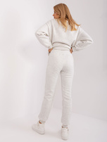 Hurtownia Jasnoszary melanżowy komplet dresowy z napisem