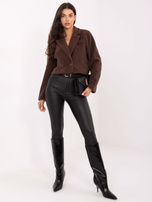 Brązowy krótki płaszcz typu boucle RUE PARIS