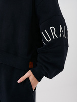 Czarna krótka bluza z okrągłym dekoltem NATURAL SIDE