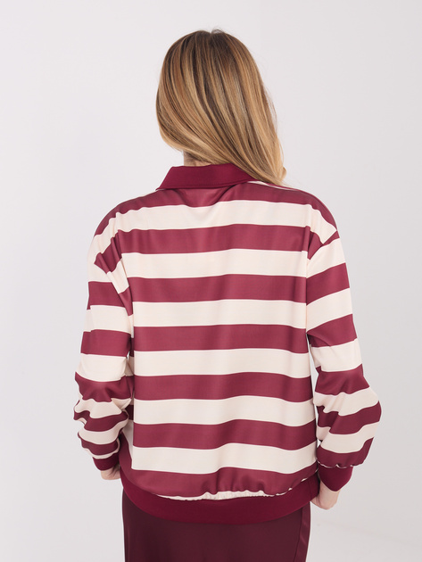 Bordowa damska bluza z guzikami przy dekolcie