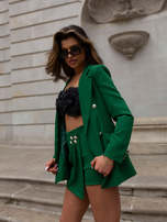 Hurt Ciemnozielony garniturowy komplet elegancki z szortami