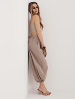 Ciemnobeżowe luźne spodnie parachute RUE PARIS 