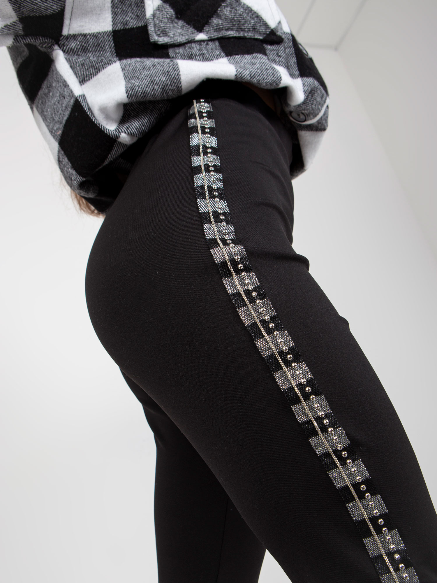 Czarne damskie legginsy na co dzień high waist