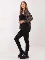 Hurt Czarne damskie legginsy basic z bawełny RUE PARIS