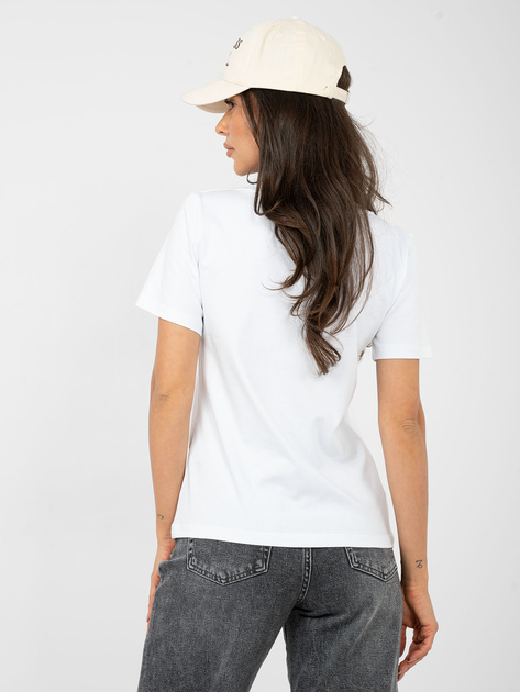 Biały damski t-shirt basic z bawełny RUE PARIS