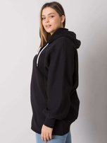 Czarna bluza plus size z kapturem Ella