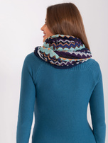 Hurtownia Granatowy ażurowy komin damski we wzory