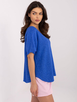 Hurt Ciemnoniebieski sweter z krótkim rękawem