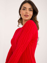 Hurt Czerwony sweter klasyczny z okragłym dekoltem