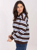 Czekoladowa damska bluza oversize w paski