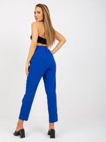 Hurt Kobaltowe damskie spodnie od garnituru z prostą nogawką