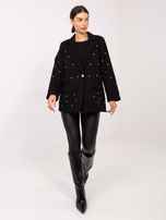 Czarna elegancka marynarka z aplikacjami