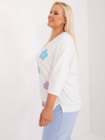 Hurt Ecru casualowa bluzka plus size z rozcięciami