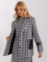 Hurt Biało-czarna damska marynarka w pepitkę