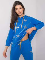 Ciemnoniebieski komplet dwuczęściowy z printem Cliffton