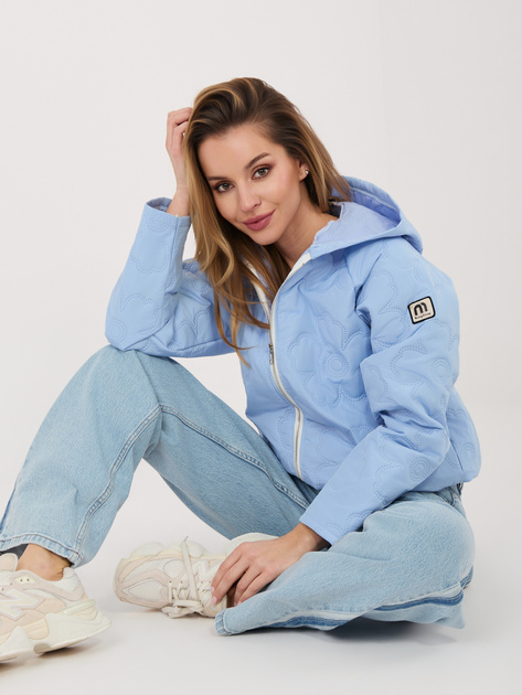 Jasnoniebieska kurtka z kwiatowym pikowaniem RUE PARIS