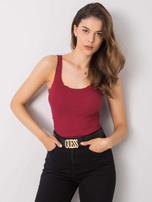 Bordeauxfarbener gestreifter Top Robertina RUE PARIS.